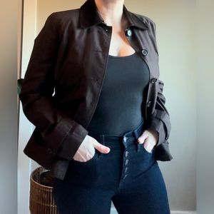 VTG Ralph Lauren Brown Womens Jacket Plaid Lining Corduroy Collar small utility